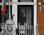 Imagen de Archivo de Julian Assange en la embajada de Ecuador en Londres