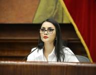 Foto de Viviana Veloz, presidenta de la Asamblea Nacional, en una sesión del 2 de enero del 2025.