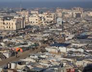 Campamentos se instalan en el sur de Gaza.