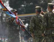 La ceremonia se realizó en el patio del cuartel Epiclachima, sur de Quito.