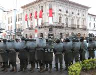 Un amplio contingente de seguridad se desplegó en Ibarra, ante la presencia del presidente Daniel Noboa.