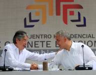 Los presidentes Guillermo Lasso e Iván Duque durante su encuentro en Cartagena.