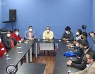 Dirigentes indígenas y autoridades del Gobierno dialogaron en el Palacio de Carondelet.