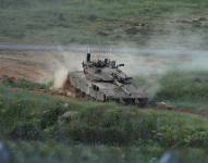 Imagen de archivo de un tanque israelí en los Altos de Golán, en Siria.