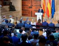 Carlos Mazón dimitió en la Sede del Gobierno.