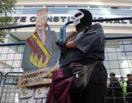 Manifestaciones en la Corte Constitucional, a favor de la inconstitucionalidad de Daniel Noboa.