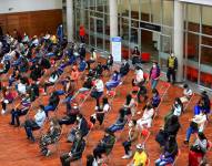 Vista general durante una jornada de vacunación en la Universidad de La Américas, hoy, en Quito (Ecuador).