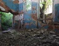 Edificio bombardeado en Kostantinovka, Ucrania.