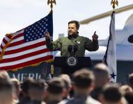 El Vicepresidente de EE. UU. JD Vance habla con los marines en la Base del Cuerpo de Marines de Quantico en Quantico, Virginia, EE. UU.