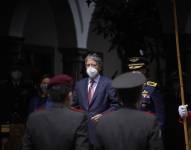 El mandatario ecuatoriano durante ceremonia de cambio de mando militar.