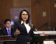 Nataly Morillo en el Pleno de la Asamblea Nacional.
