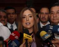 Lucía Jaramillo en una rueda de prensa del 16 de julio.