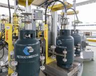 Foto de envasado de gas licuado del petróleo en la planta de Shushufindi.