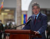 El mandatario durante su intervención en el Palacio de Carondelet.