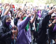 Marcha de las mujeres en contra de los abusos y femicidios en Quito.