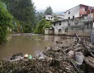 Imagen de la quebrada El Tejado, en La Comuna, en donde se acumuló el agua durante el aluvión.