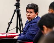 El expresidente de Perú Pedro Castillo reacciona durante una audiencia este jueves, en la Sala Penal Especial de la Corte Suprema, en Lima (Perú).