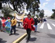 Dirigentes de la Conaie conmemoraron el Día Mundial del Agua, un día antes de hacer una movilización en Quito.