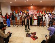 Líderes indígenas y afrodescendientes participan de un ritual indígena en la I Reunión por la Liberación de los Pueblos Negro e Indígenas en contra de la Exclusión, Discriminación y la Defensa de los Territorios.