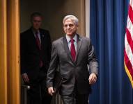 El fiscal general de EE.UU., Merrick Garland, llega para dar una conferencia de prensa en el Departamento de Justicia de Estados Unidos, en Washington, este 26 de enero de 2023. EFE/EPA/Jim Lo Scalzo