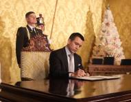 Imagen de archivo de la firma de los primeros Decretos Presidenciales, el 23 de noviembre de 2023.