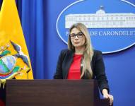 Carolina Jaramillo, vocera del Gobierno, en una rueda de prensa del 6 de octubre de 2025.