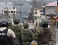 Quito, domingo 19 de octubre del 2025. Enfrentamientos entre manifestantes de San Miguel del Común, Calderón, con la fuerza pública.