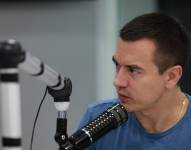 Daniel Noboa durante una entrevista radial.