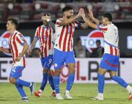 Omar Aldarete celebrando su gol sobre Chile.