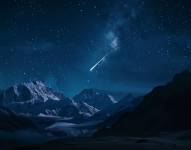 Representación del paso de un cometa por la Tierra.