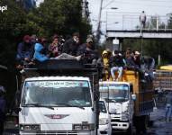 Los manifestantes se concentran en Cutuglagua