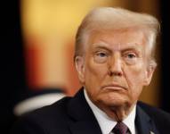 El presidente electo de EE. UU., Donald Trump, asiste a la ceremonia de inauguración en la Rotonda del Capitolio este lunes, en Washington (Estados Unidos).