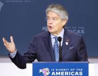 El presidente Guillermo Lasso, habla en la sesión plenaria de la novena Cumbre de las Américas.