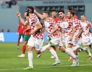 Los jugadores de Croacia celebraron el gol de la victoria.
