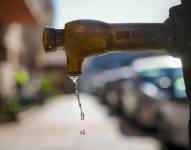 Detalle de una fuente en el centro de Barcelona, este viernes.