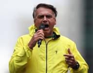 AME6316. SAO PAULO (BRASIL), 06/04/2025.- El expresidente de Brasil, Jair Bolsonaro, habla durante una manifestación este domingo, en la Avenida Paulista en Sao Paulo (Brasil).