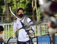 Adriana Espinoza de los Monteros previo a competir.