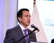 Daniel Noboa, durante la ceremonia de inauguración del Referendum y Consulta Popular.