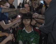 Fotografía de archivo de una modelo en la Semana de la Moda de Nueva York.