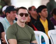 El presidente Daniel Noboa durante un evento en Santa Elena.
