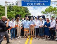 Los presidentes de Colombia, Iván Duque, y de Ecuador, Guillermo Lasso, inauguraron este sábado un corredor vial sobre el río Mataje.