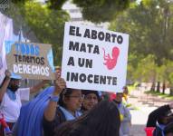 Grupos a favor y en contra de la interrupción del embarazo en casos de violación protestaron afuera de la Asamblea.