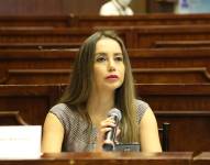Imagen de la vocal de la Judicatura Maribel Barreno en la Asamblea en agosto 2022.
