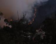Quito, martes 24 de septiembre del 2024 Incendio Quito, vista del sector de Guápulo.