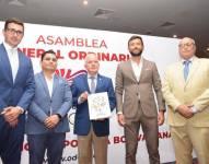 Andrés Guschmer, concejal de Guayaquil; Roberto Ibáñez, presidente de Fedeguayas; Baltazar Medina, presidente de la Odebo; Sebastián Palacios, ministro del Deporte; y Jorge Delgado, presidente del Comité Olímpico Ecuatoriano.