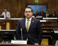 Pablo Muentes en enero del 2023 en su curul de la Asamblea.