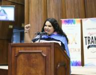 La propuesta legislativa fue presentada por la coordinadora de la Plataforma Nacional Revolución Trans “Nueva Red Trans Ecuador”, Diane Rodríguez.