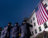 La ceremonia conmemorativa por los ataques terroristas del 11 de septiembre, en el Pentágono en Washington, el domingo 11 de septiembre del 2022. (Foto AP/Andrew Harnik)