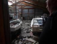 Imagen de daños a la propiedad en Kerlouan, en el departamento de Finistère.