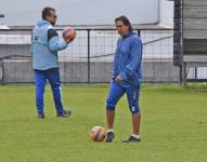 Héctor Chiriboga durante una práctica de Macará.